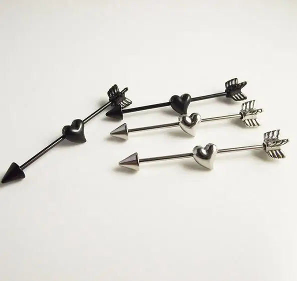 1 штука сердце любовь хирургическая нержавеющая сталь 2*35*6 мм Спайк Амур стрела