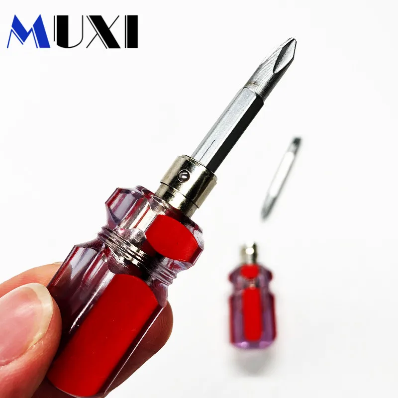 

1Pcs Dual Purpose Slotted/Phillips Screwdriver Expansion Screwdriver Cross Word Ratchet Screwdriver Manual Hardware Tools