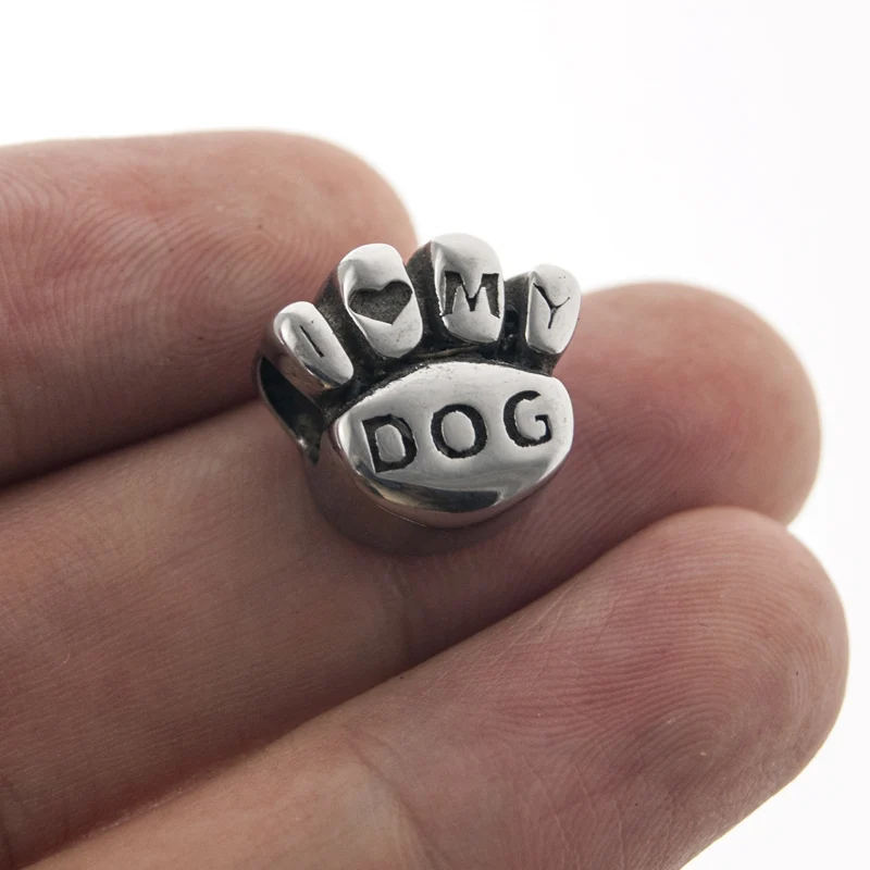 Risul 316 Stainless steel 3D Casting i love my dog slide pendant charm individualized Men/Women jewelry making pendants 2pcs | Украшения и