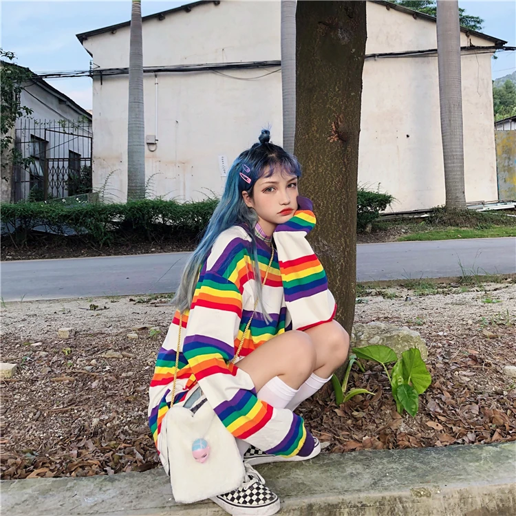 Уличная Женская одежда корейская мода брендовые футболки ulzzang Harajuku