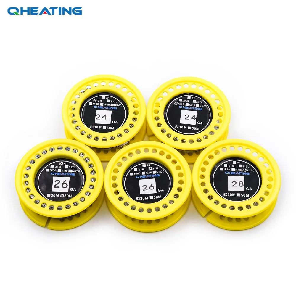 2018 Qheating 316L A1 NI80 NI90 NI200 317L 22 24 26 28 30ga 30 м для электронной сигареты RDA нагревательные