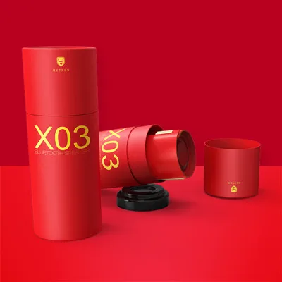 Red with box Портативный Bluetooth Динамик Беспроводной супер бас стерео кожа Динамик для телефонов IOS Android Xiaomi 3D акустическая система объемного звучания с Bluetooth - Цвет: Red with box