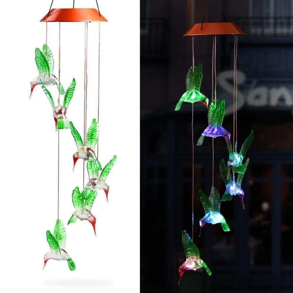 Люстры светсветильник еся меняющие цвет на солнечных батареях для дома сада