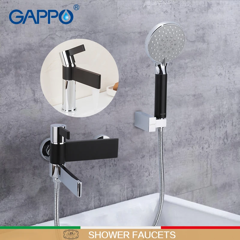 GAPPO смеситель для душа ванной комнаты хромированный и черный набор с раковиной кран torneira do anheiro|Смесители