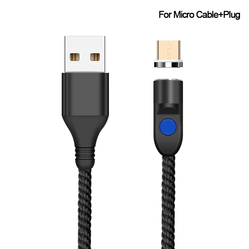 Black For Micro USB Магнитный usb-кабель 3 А, Micro USB type C, 8-контактный кабель для быстрой зарядки мобильных телефонов для iPhone 8, samsung, huawei, Xiaomi, Магнитный провод для передачи данных - Цвет: Black For Micro USB