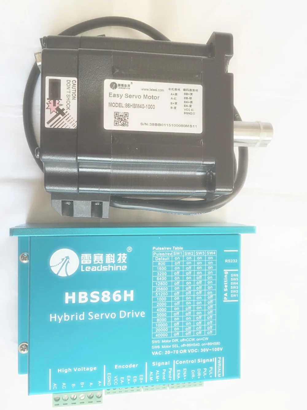 

New Leadshine Closed Loop Stepper Drive HBS86H servo motor 86HBM40-1000 with 1000 line encoder HBS806 ES-D808