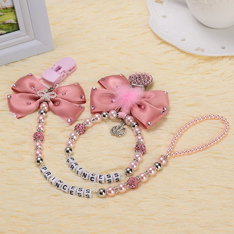 

MIYOCAR custom stunning pink bling pram charm/stroller toy Rattles bed toy rattle pacifier clip holder dummy clip