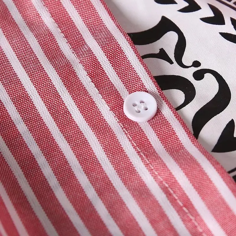 

Korean Version Shirt Men loose with the long-sleeved literary blue vertical stripes Japanese shirt jacket tide harujuku Casual