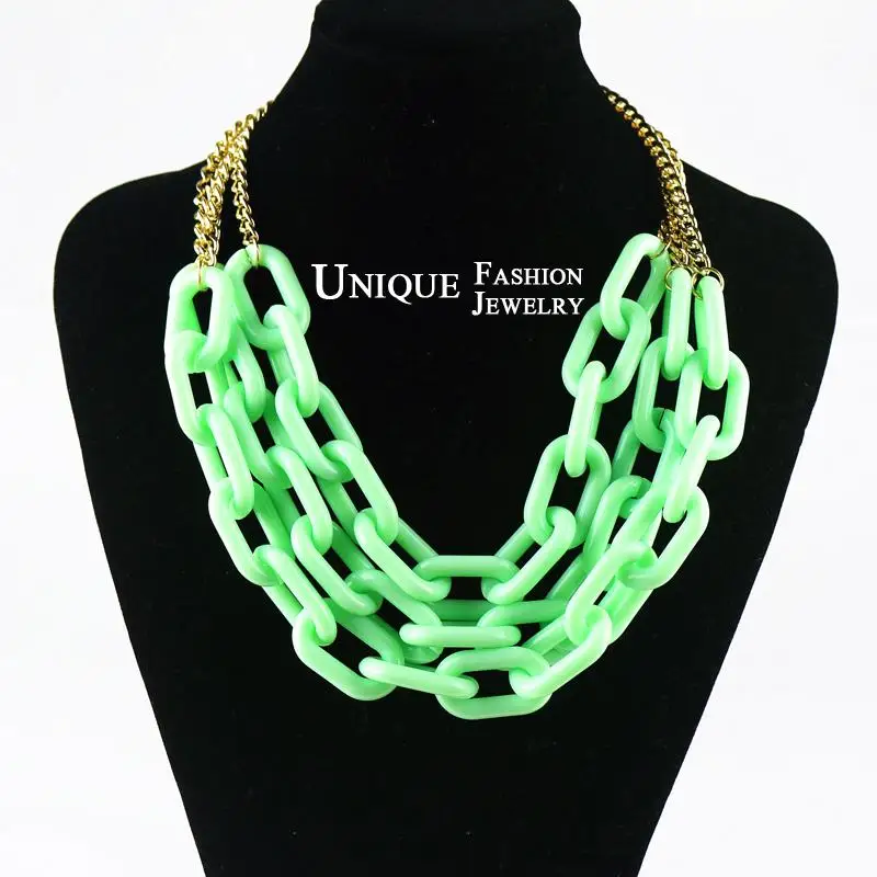 Массивная большая акриловая массивная цепь FishSheep многослойное ожерелье-чокер