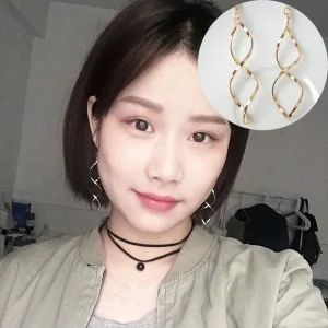 Brinco Oorbellen Earings E831 Европейская и американская Минималистичная спиральная