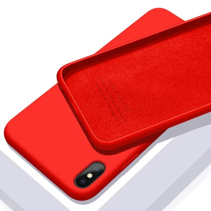 Red Жидкий силиконовый чехол для Apple IPhone 8 7 Plus slim чехол X XS Xmax Xs Max 6 S Чехол для IPhone I Phone i7 i6 i8 чехол s - Цвет: Red