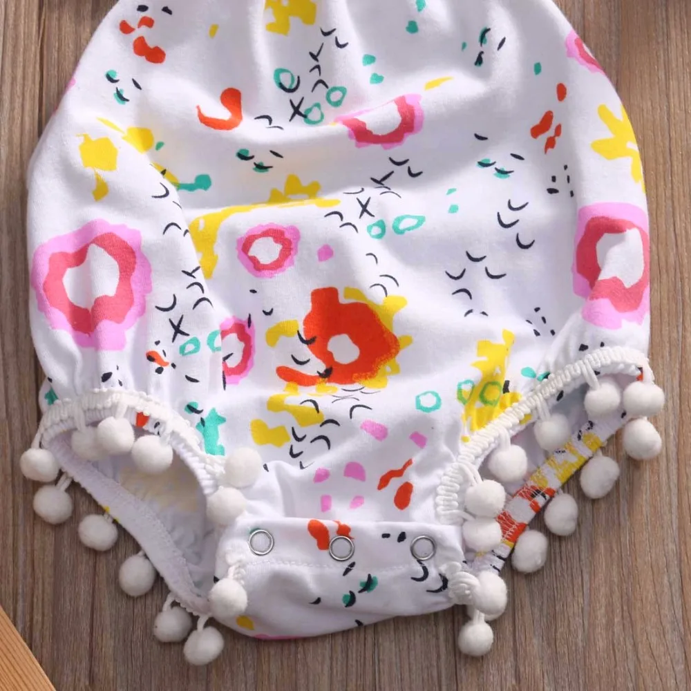 2017 Одежда для новорожденных девочек летний цветочный комбинезон без спинки и с