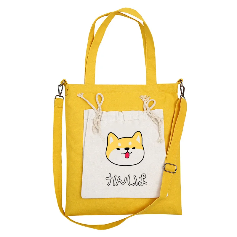 Женская парусиновая обувь Новинка моды Shiba Inu Doge сумка через плечо пакет Rusksack