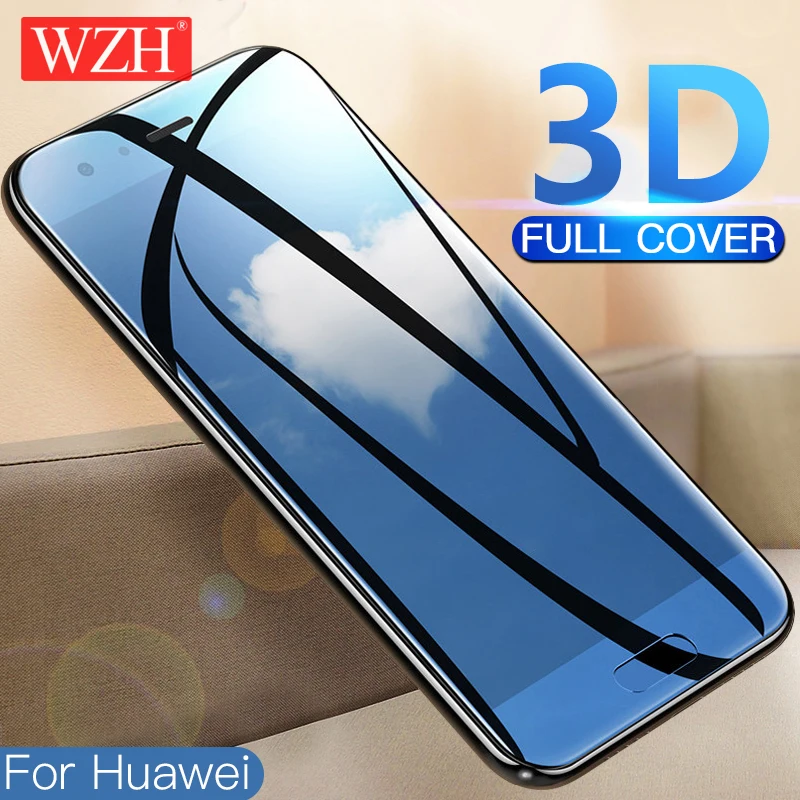 Защитное стекло закаленное 3D 9H для Huawei Honor 10 Lite/Honor 8 Lite/V9/V10 | Мобильные телефоны и