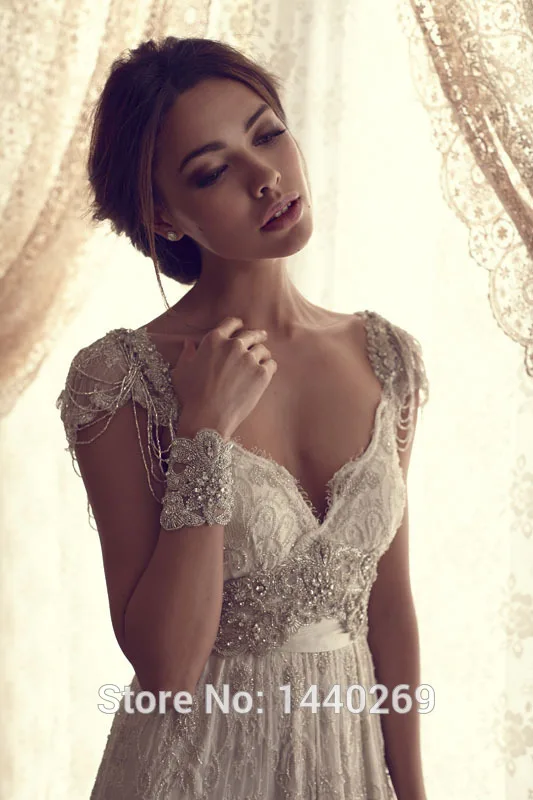 2016 Backless A Line Cap Sleeves Beading Crystal Lace Wedding Dresses Formal vestido de novia encaje | Свадьбы и торжества