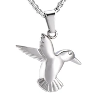 ijd8713 cheap small hummingbird with cyrstal eyes cremation pendant for pet memorial urn ashes holder keepsake jewelry necklace