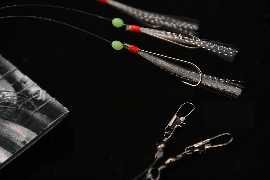 2 сумки 10 лазерных крючков Сабики для скумбрии сардины колючки с красными глазами