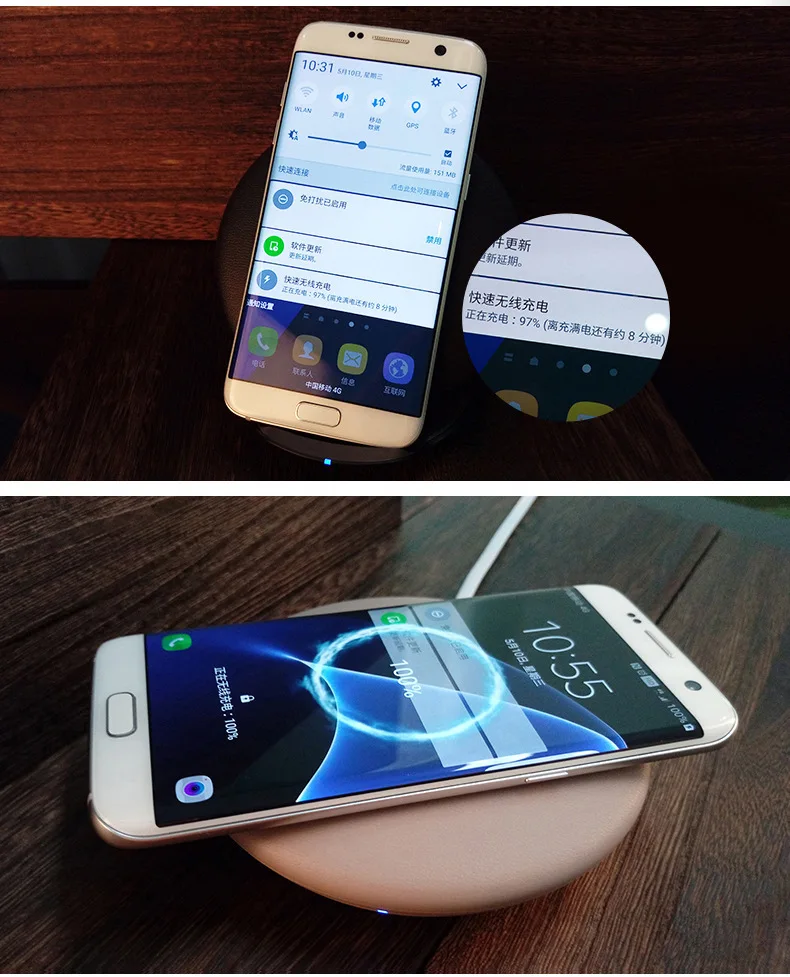 Лидер продаж! Беспроводное зарядное устройство 9 В QI для Samsung Note 5 S6 Edge Plus S7 S8