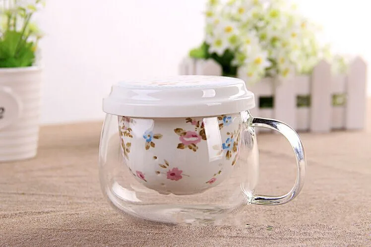 

1PC Heat Resistant Glass Teapot Pottery with Removable Porcelain Infuser Coffee Cup Loose Leaf Teapots Ceramic Teapot JM 005