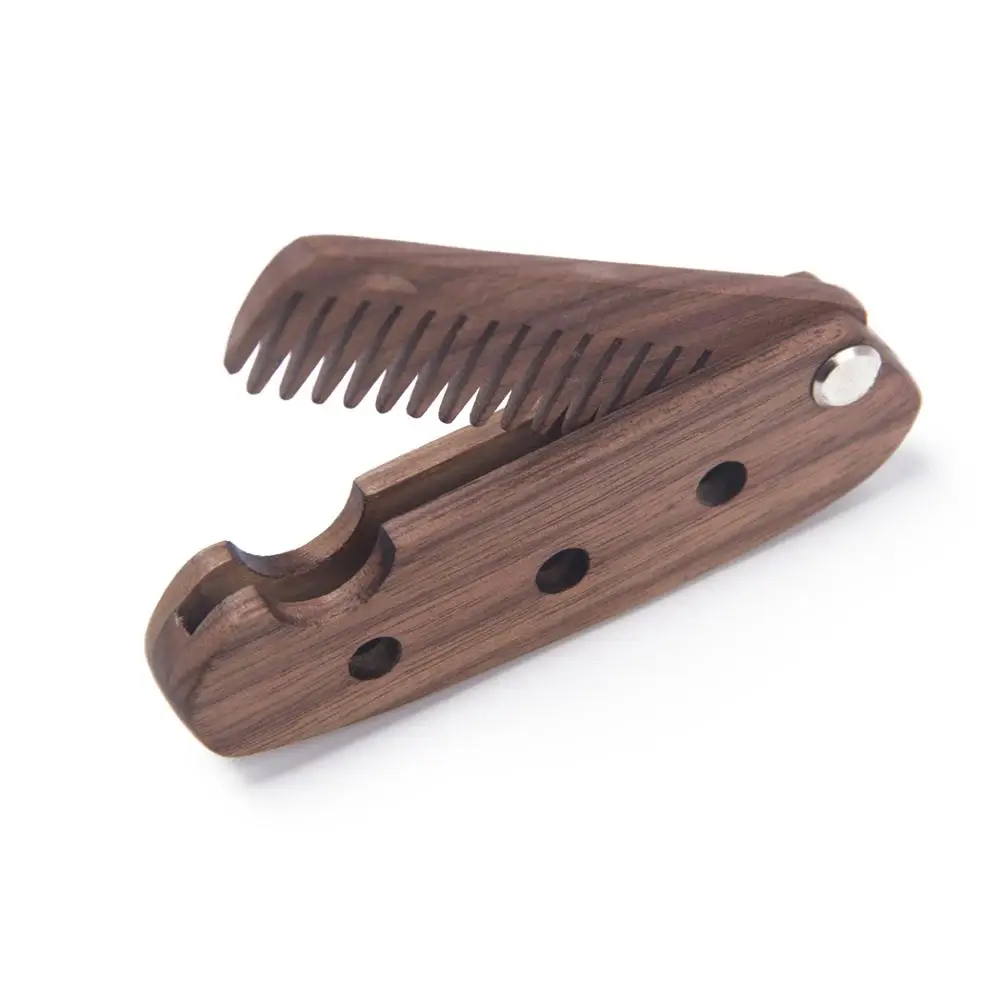 Men Beard Comb Hair Brush Professional Folding Pocket Anti-Static Combs Massage Tangle Hairdressing | Красота и здоровье