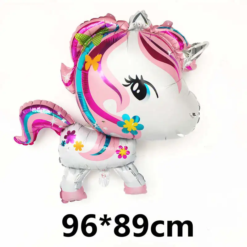 Xiao Ma Baoli 1pcs Babyshower 4D Unicorn Balloon My Little Pony Party Decoration Birthday Party Decorations Kids Happy Party kids Decoration - Цвет: Xiao Ma Baoli