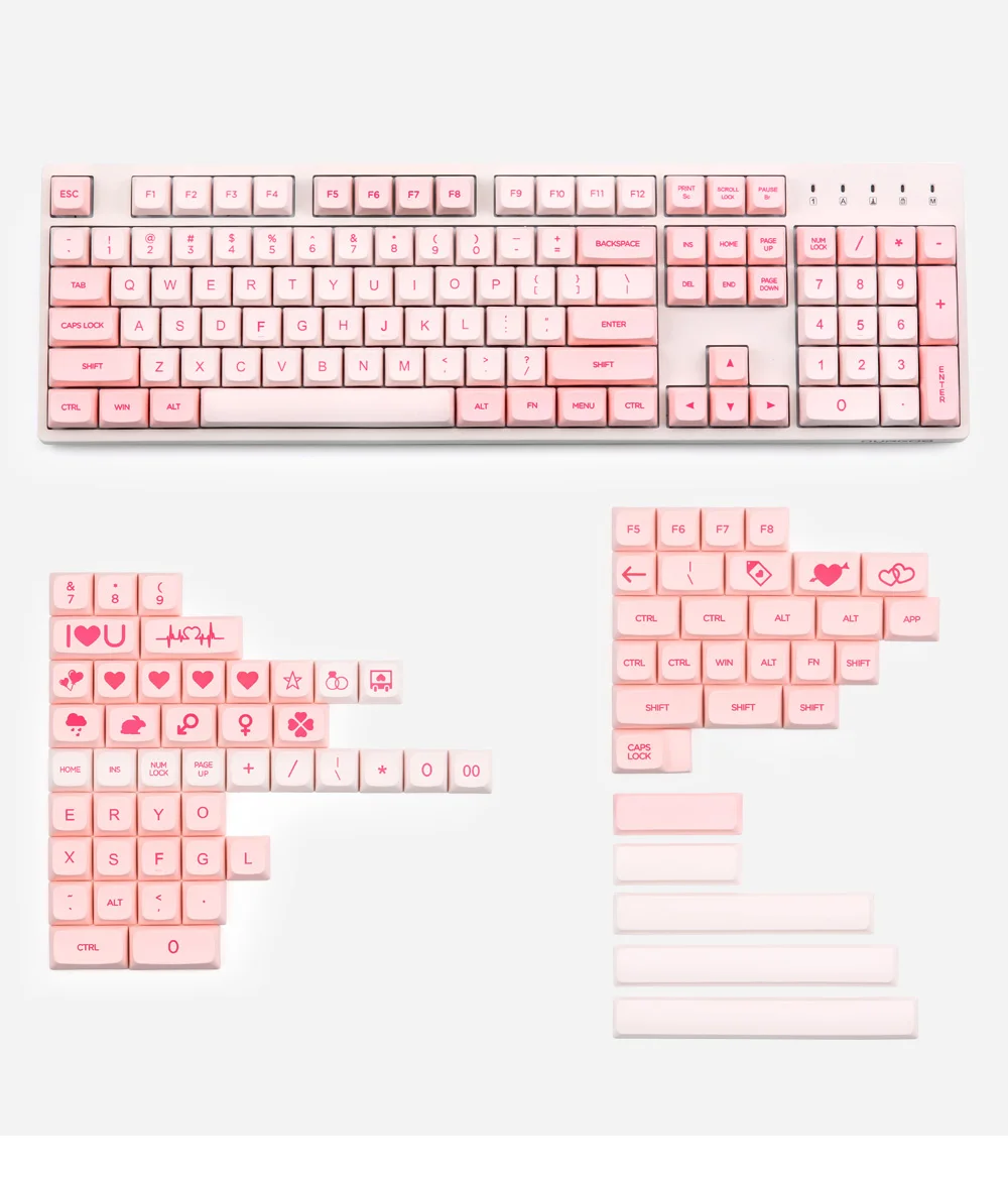 XDA Valentine keycap PBT краситель-подложка 179 клавиш для пользовательской механической клавиатуры подходит 96/104/108/Minila макет