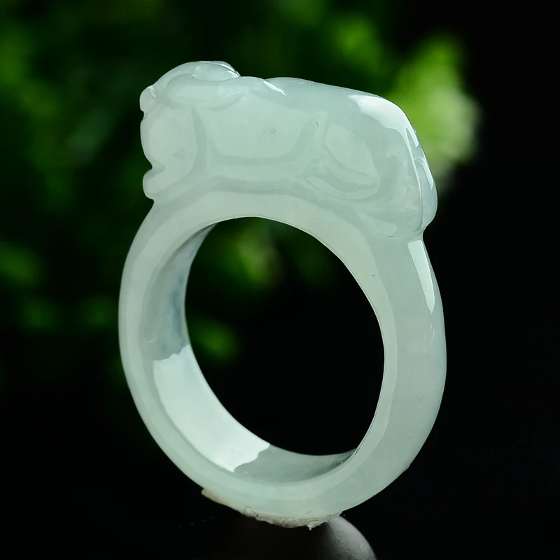 

100% натуральный/Jadeite A Grade Pixiu кольцо 1 шт