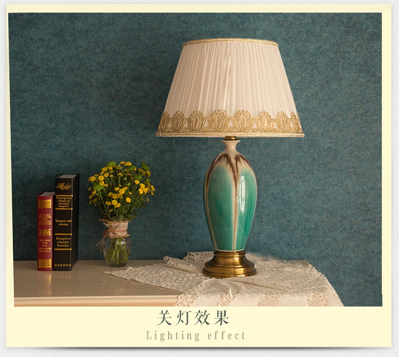 Китайская антикварная Винтажная настольная лампа для гостиной фарфоровая