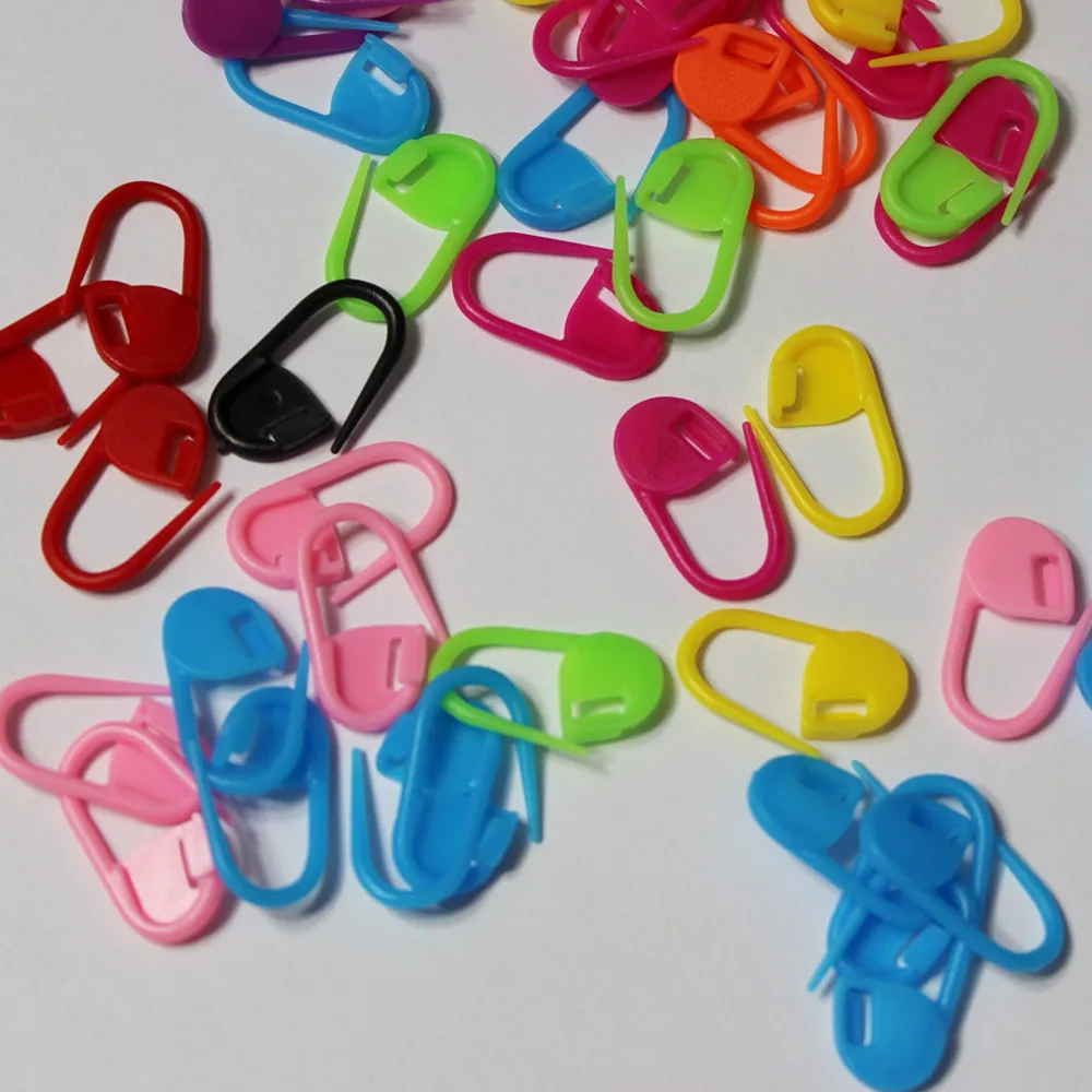 1000Pcs/Lot Plastic Locking Stitch Marker Colorful Lock Pins Ring Markers for Knitting Needle Clip Craft DIY Sewing Accessories | Дом и сад