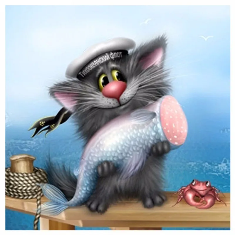 Алмазная живопись Мультяшные животные 3D вышивка крестиком крыса рыба украшение