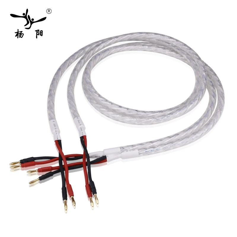 YYAUDIO одна пара LITON HIFI динамик кабель HI-End усилитель 6N OFC Hi-end Hifi динамик кабель с банановыми штекерами