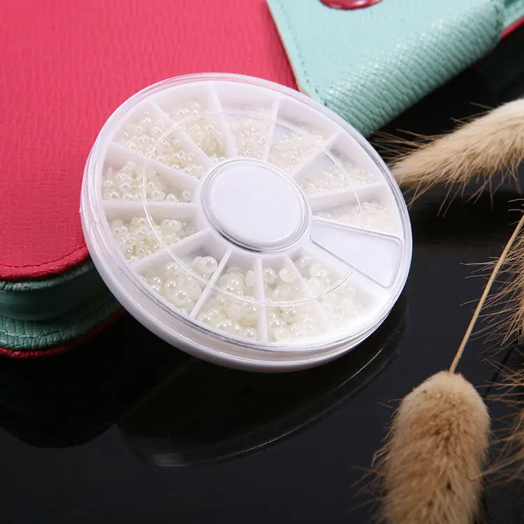 3D мода белый маникюр советы перл акриловые джем блеск украшения DIY бесплатная