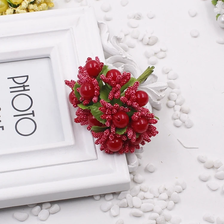 Искусственные маленькие бусины для рукоделия декоративные ягоды с жемчугом