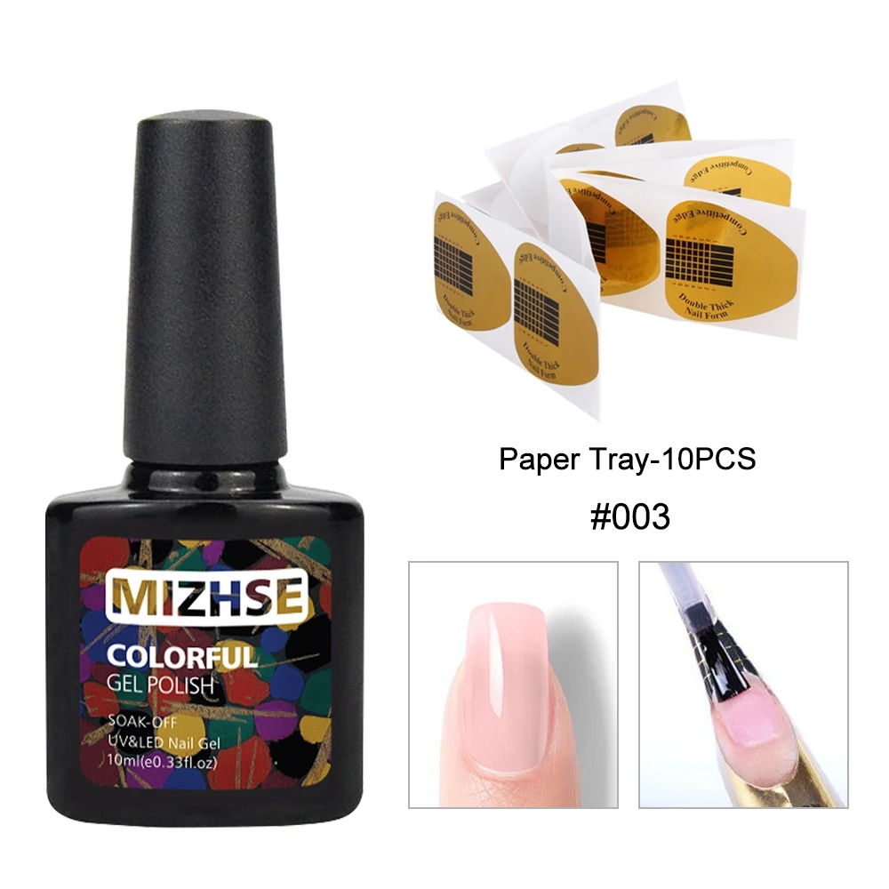 003 and 10 Nail Form MIZHSE 10 набор пластиковых бутылок для шампуней/кремов продлить Набор для маникюра гель-лаком био-Гели Soak Off УФ-лампы для ногтей арт гель Лак акриловый строительный УФ-гель Советы Гель продлевающий половой акт - Цвет: 003 and 10 Nail Form