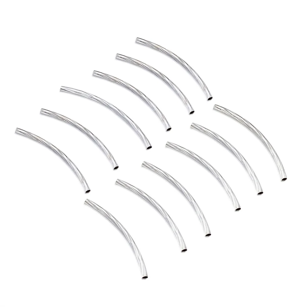 200 pcs Curved Brass Tube Beads Jewelry Findings Components For Making DIY about 2mm wide 35mm long hole: 1mm | Украшения и