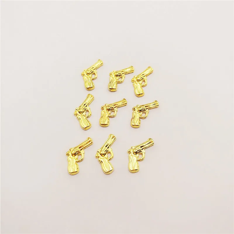 50 шт./пакет ногтевая декоративная наклейка 3D в форме пистолета для ухода за