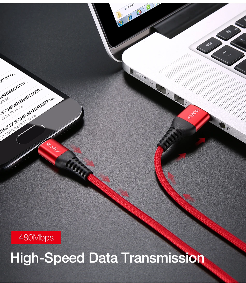 Raxfly микро ЮСБ Кабель для Xiaomi Redmi Note 4 4X Тип usb C освещение для USB кабель синхронизации данных изгиб шнур для Samsung S6 S7 Edge микро юсб кабель