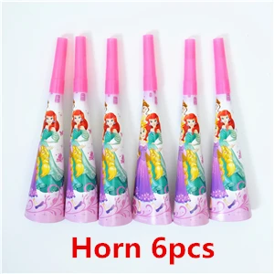 Horn 6pcs Дисней Принцесса Белоснежка Золушка колокол Русалка Спящая красавица запутанные Дети Детская Вечеринка дня рождения событие украшения поставки - Цвет: Horn 6pcs