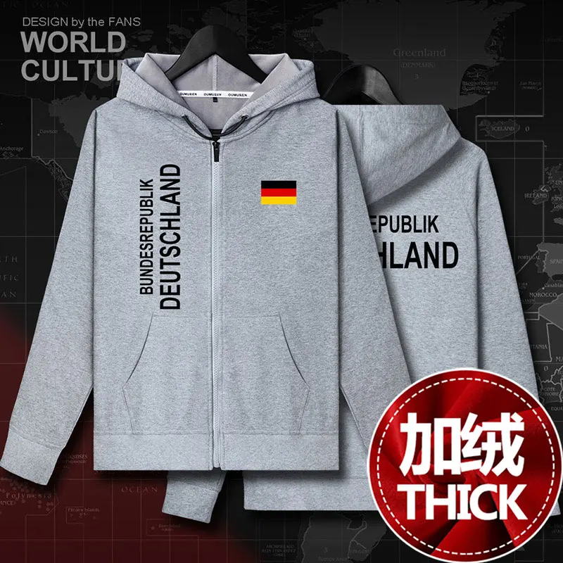 Немецкий y Deutschland Немецкий DE мужской свитер толстовки Зимний кардиган на молнии трикотажные пальто мужские куртки национальная одежда спортивный костюм - Цвет: 01zipper-gray-thick