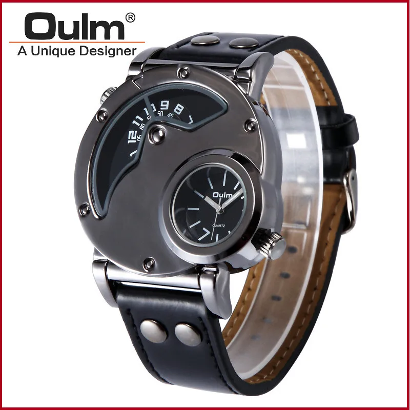 

Mens Big Dial OULM Tag Men Designer Top Brand Luxury Leather dz Watch Relogio Masculino Original Montre Homme Reloj Hombre Black