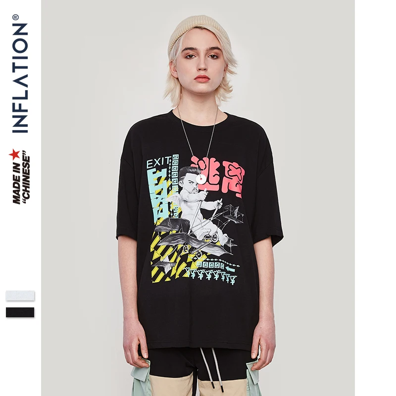 Инфляция Мужская китайская буква футболка Новинка забавная Футболка с принтом