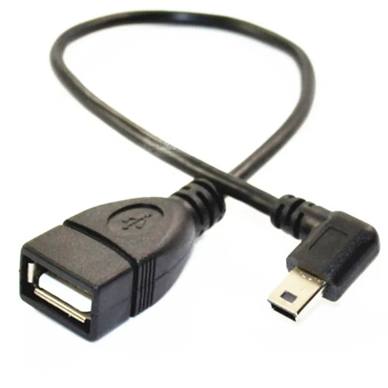 Автомобильный переходник с углом 90 градусов вправо влево и вверх Mini USB 5P папа на OTG
