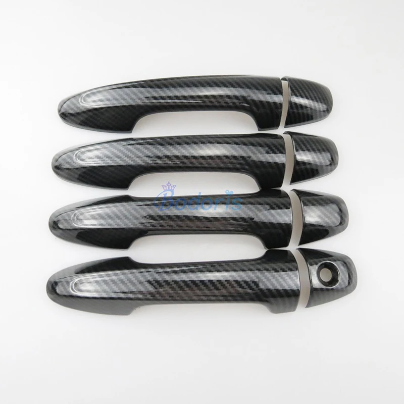 Хромированные автомобильные стильные цветные дверные ручки из углеродного