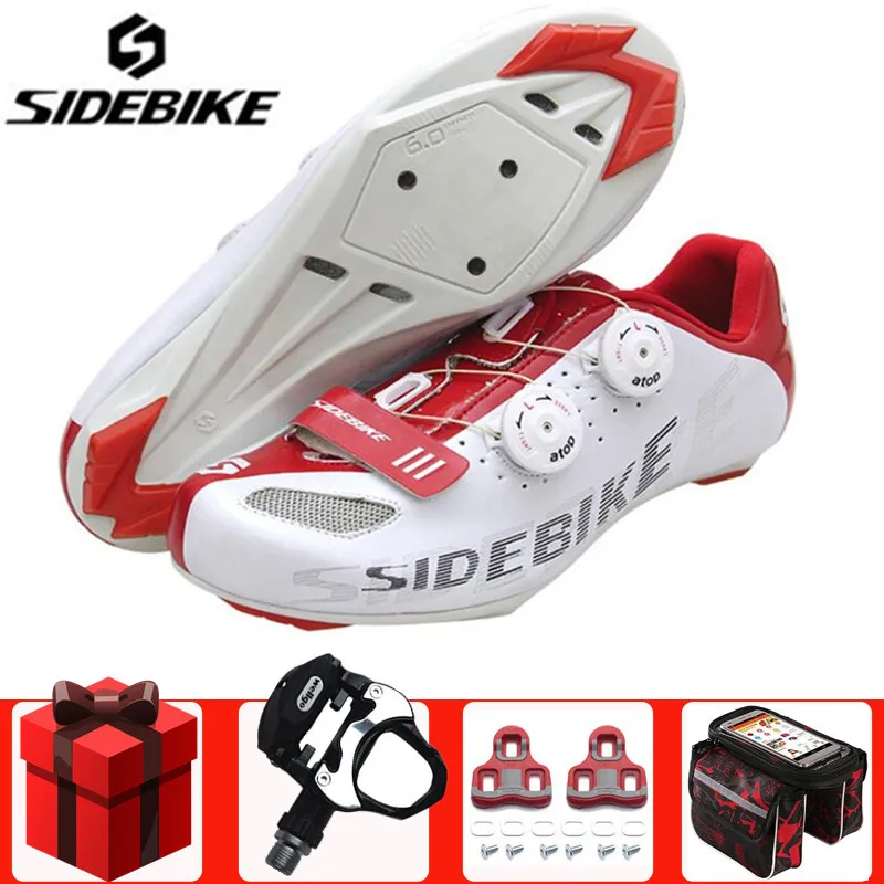 Sidebike/Обувь для шоссейного велоспорта; комплект с педалью; коллекция года; обувь для шоссейного велосипеда; мужские самозакрывающиеся дышащие профессиональные кроссовки для гоночного велосипеда