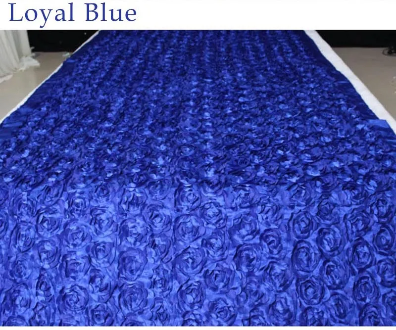 Loyal blue Новинка 140 см ширина атласная ткань 3D Роза цветок проходу бегун Свадьба ковер занавес Свадебные Вечерние Декорации 10 м/лот - Цвет: Loyal blue