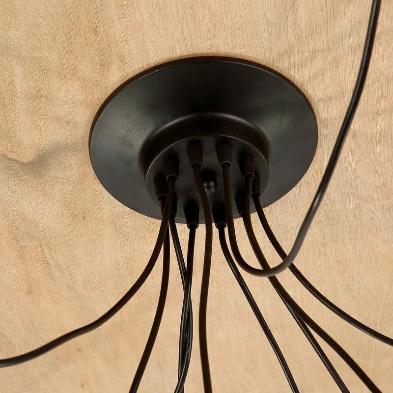 Loft modern Retro большой Spider Люстра Освещение LED DIY 14 Lights Ретро старинные E27 AC 110V 220V черные
