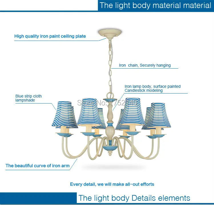3 heads Mediterranean American country rustic pendant lights E14. Idyllic living room bedroom study lamps drop lights. | Лампы и