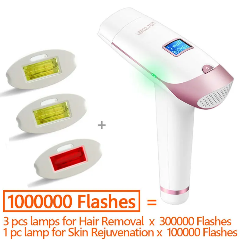 1000K Flashes Lescolton 4в1 IPL лазерная эпиляция 1300000 импульсов Эпилятор с ЖК-дисплеем машинка для постоянного бикини триммер электрический depilador - Цвет: 1000K Flashes