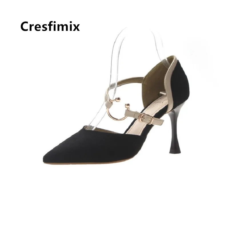 Туфли-лодочки Cresfimix женские классические на высоком каблуке из флока