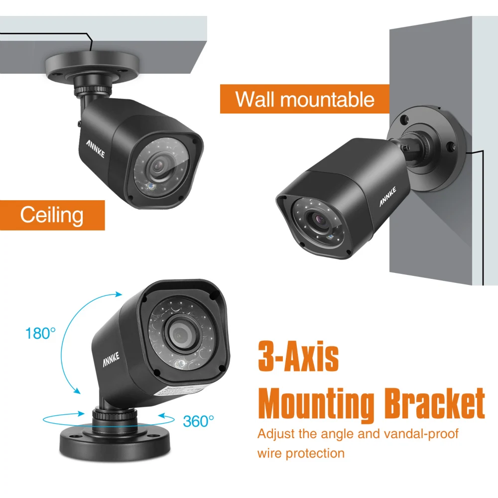 ANNKE 4 в 1 TVI CCTV Комплект DVR 8 ШТ. 1.0 MP 720 P Аутдор Главная Видеонаблюдения Камеры